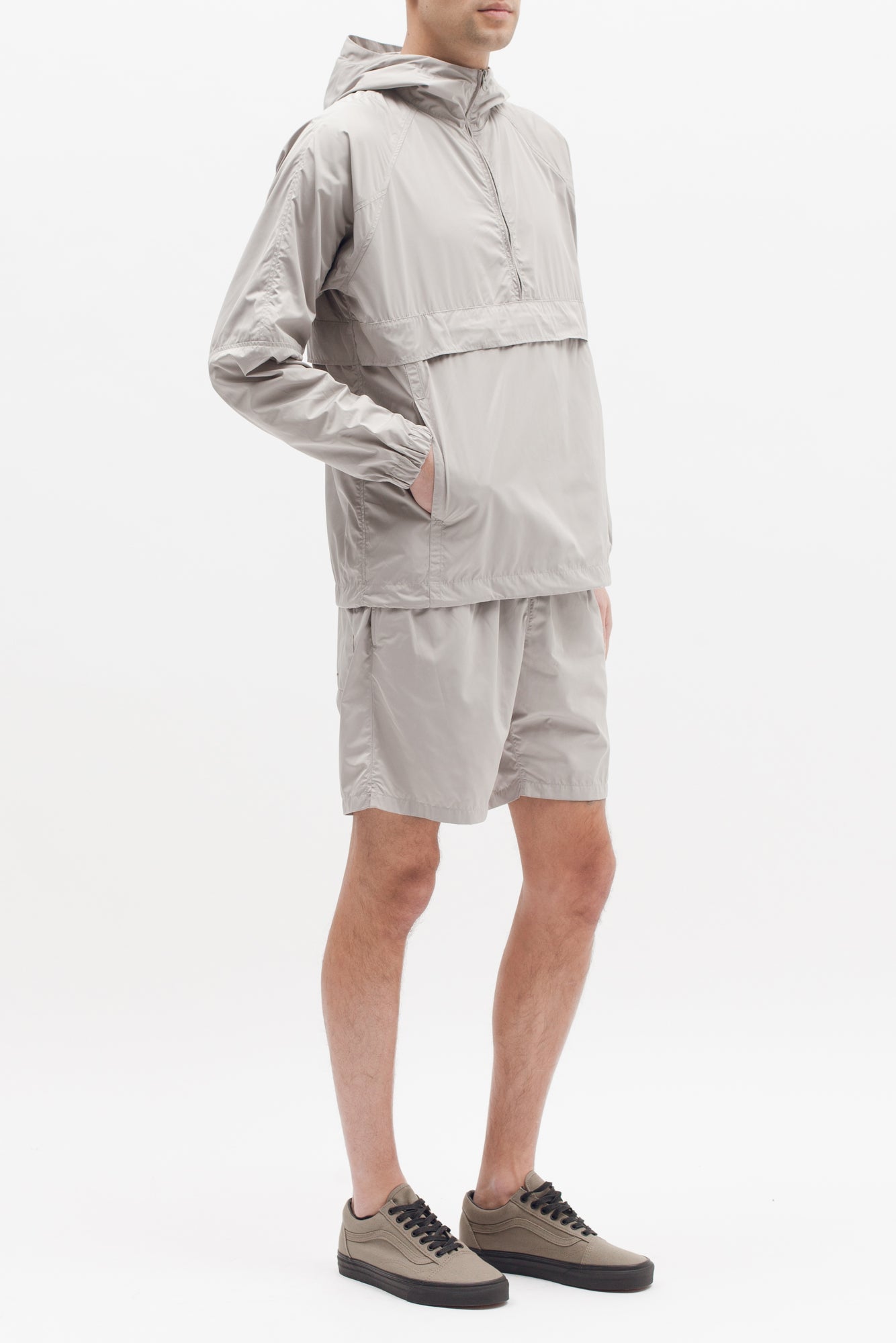 Nylon Popover Jacket - Grey