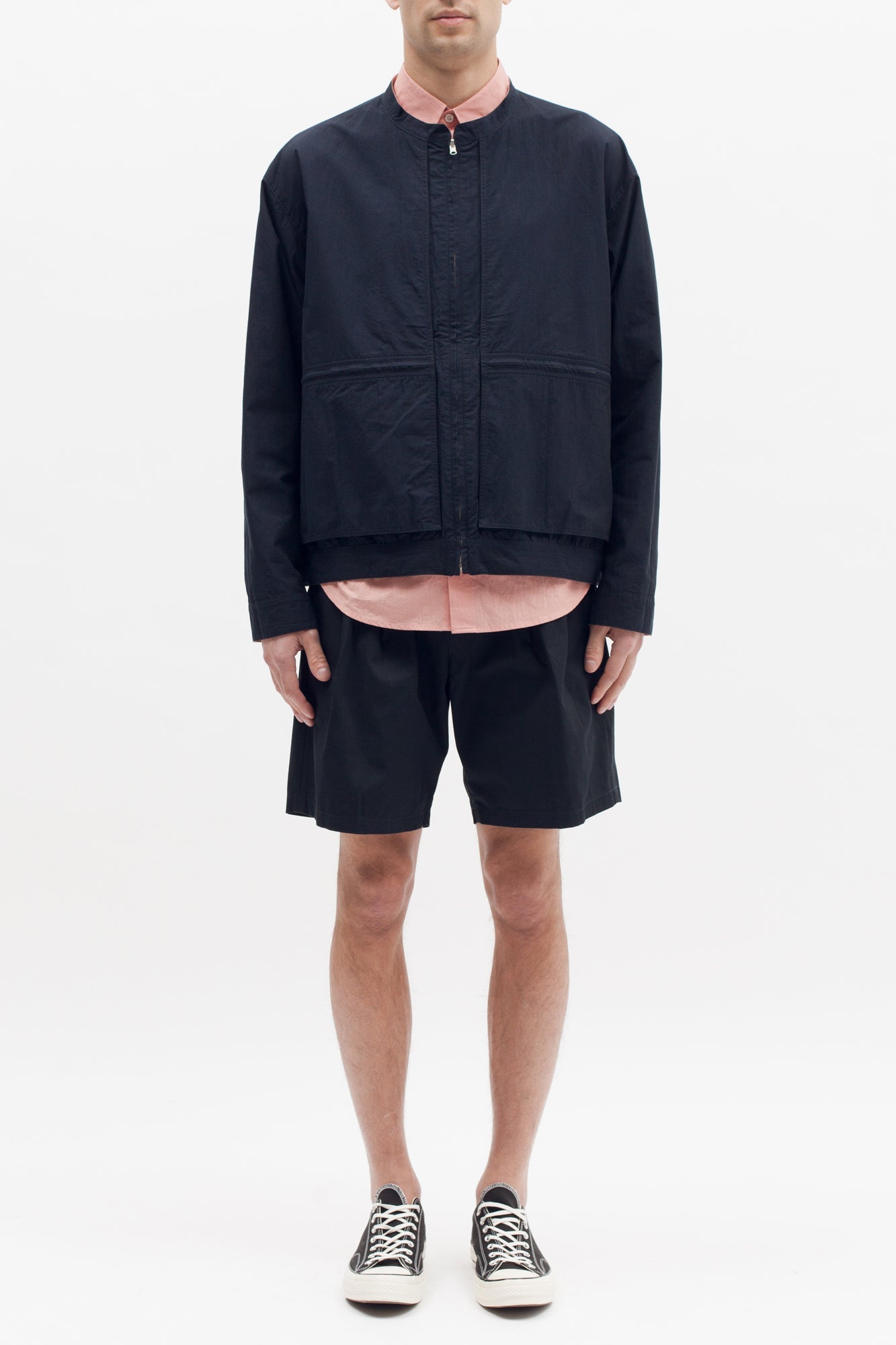 Reversible Bomber Jacket - Navy/Coral