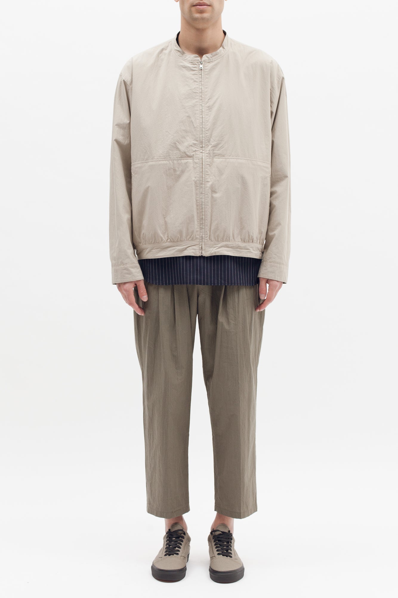 Reversible Bomber Jacket - Olive/Beige