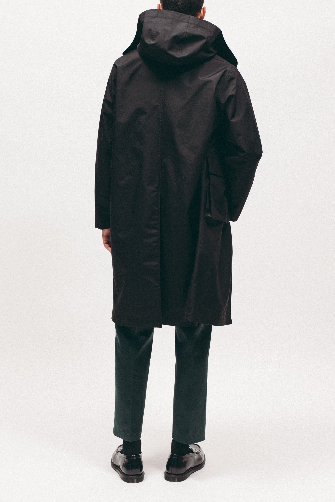 Hooded Mac Coat - Black