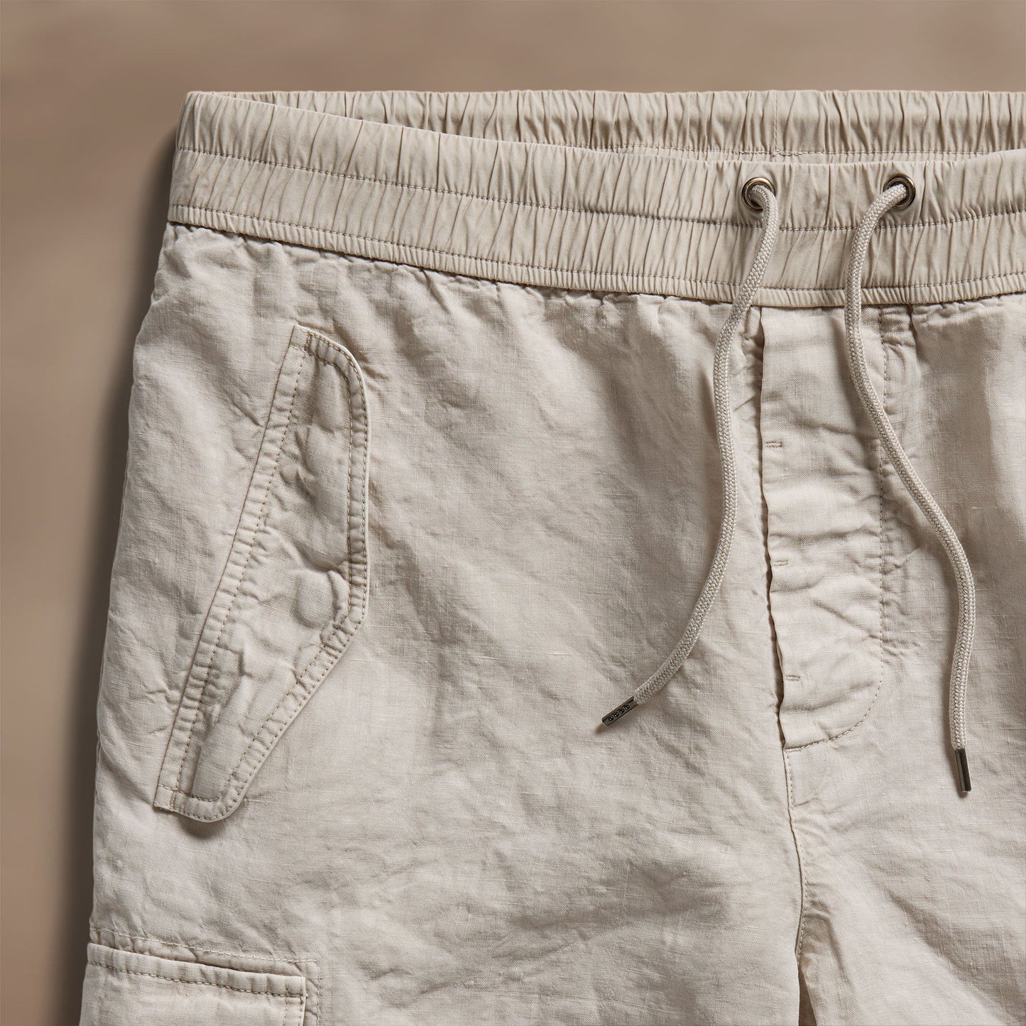 Textured Linen Flight Short - Salt Pigment