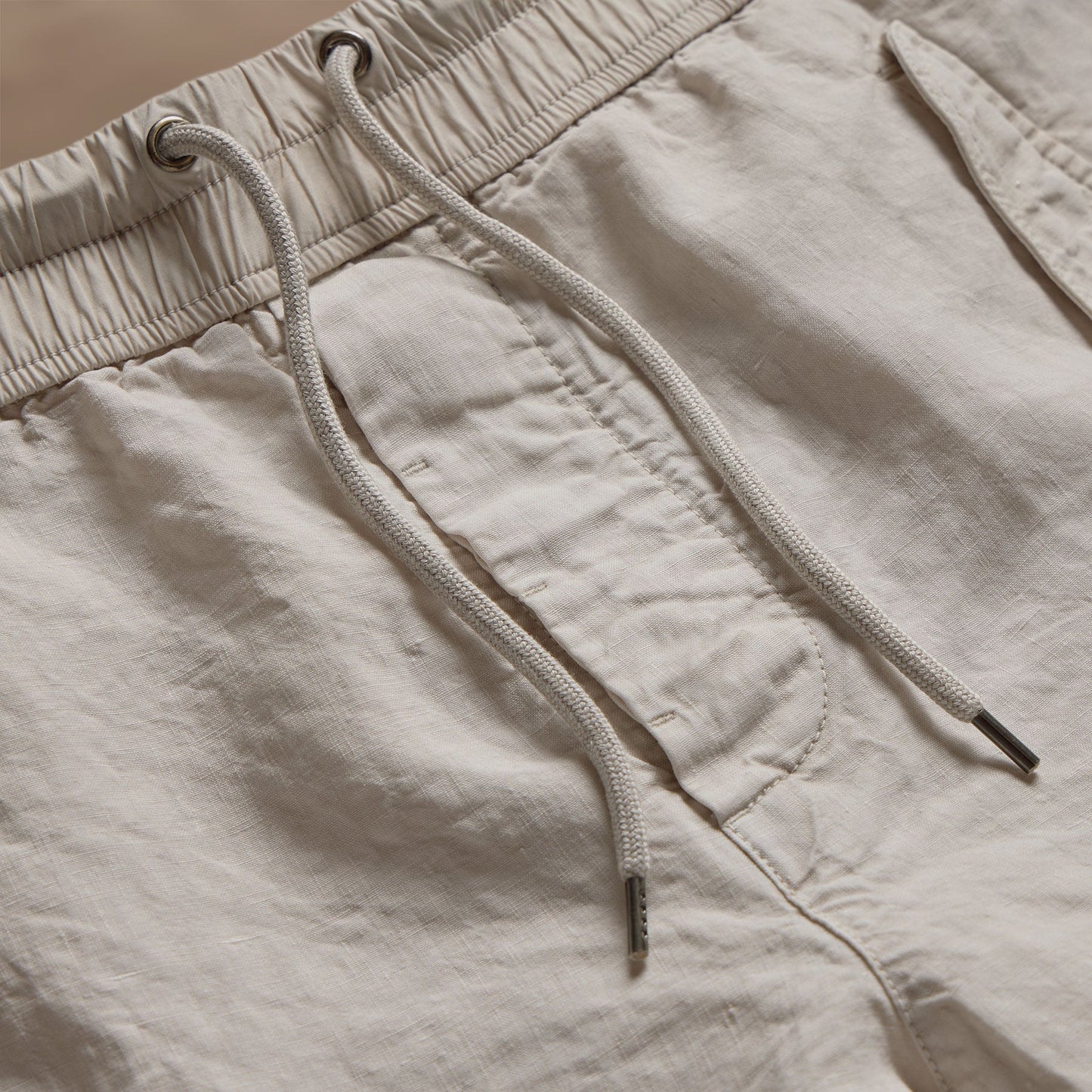 Textured Linen Flight Short - Salt Pigment