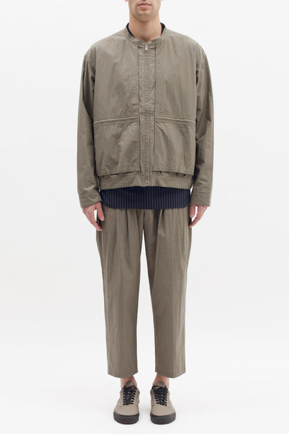 Reversible Bomber Jacket - Olive/Beige