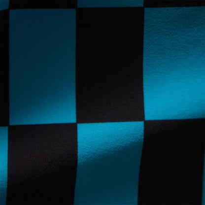Checkered Boardshort - Black/Blue Lagoon