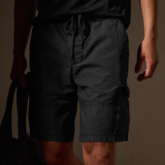 Stretch Poplin Cargo Short - Black