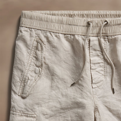 Textured Linen Flight Short - Salt Pigment